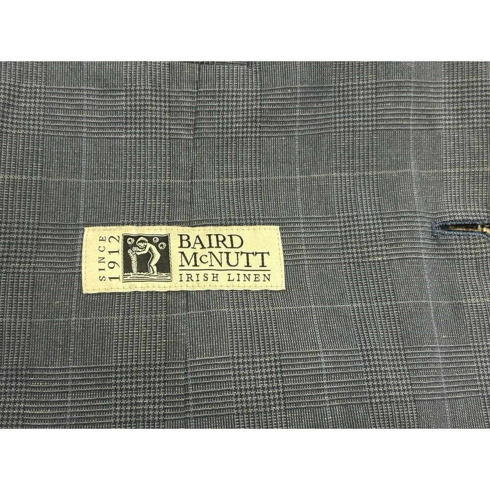 J Crew Blazer Mens 36S Ludlow Baird Mcnutt Linen Blend Unstructured Windowpane